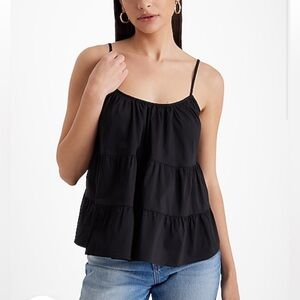 Brand new! Express scoop neck tiered tank Size M Color Black